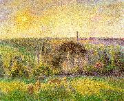 Camille Pissaro Countryside and Eragny Church and Farm oil painting picture wholesale